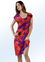 Klaus Modelle Kleid mit überschnittenen Ärmeln und Inkjet-Druckdessin