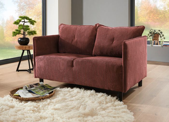 Polsterm&ouml;bel mit dekorativem Cord-Bezug ROT