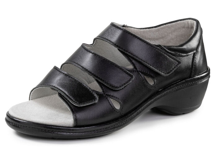 ELENA EDEN Sandale aus teilweise schimmerndem Nappaleder SCHWARZ