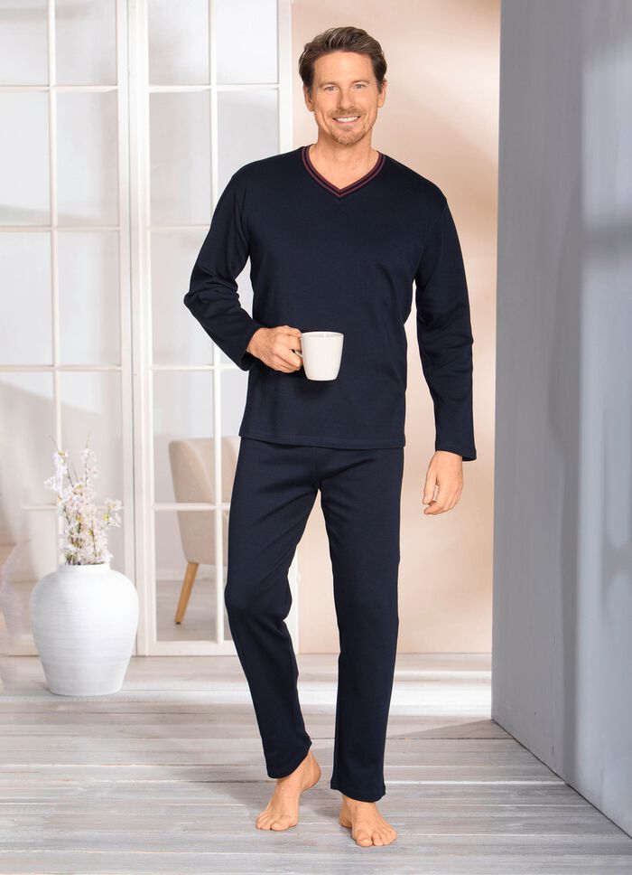 Hausanzug mit V-Ausschnitt 