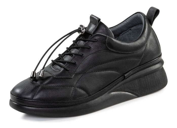 Gemini Sneaker mit dekorativer Steppung SCHWARZ