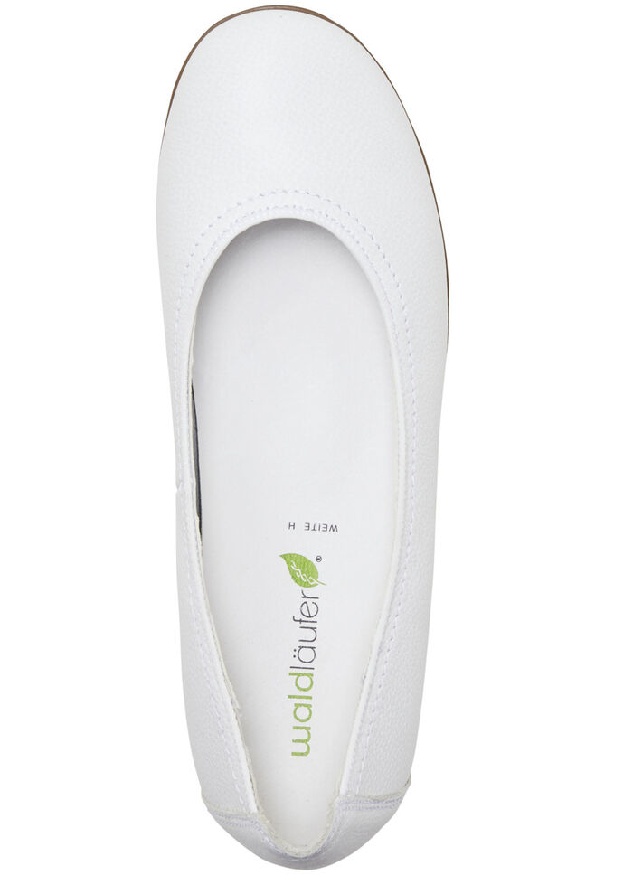 Waldl&auml;ufer Ballerina mit Rundum-Gummizug WEISS