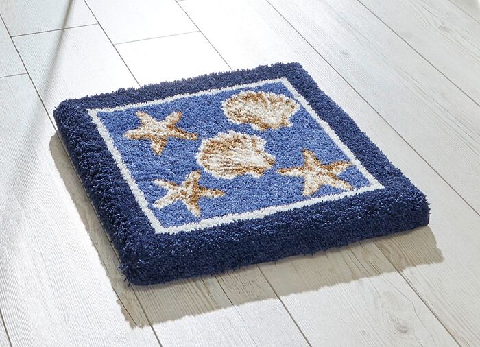 Badgarnitur von Grund mit rutschhemmender Rückseite BLAU