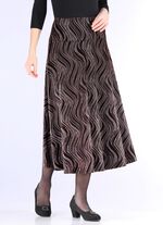 Rock mit edel schimmerndem Glanzdruck SCHWARZ-BRAUN-MULTICOLOR