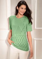 Pullover mit Ajourmix und feinen Strukturen 