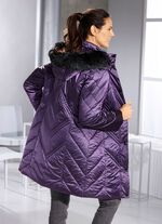 Longjacke mit abnehmbarer Kapuze VIOLETT