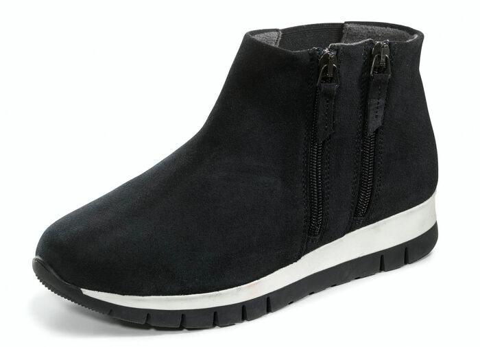 Bootie mit zwei Rei&szlig;verschl&uuml;ssen SCHWARZ