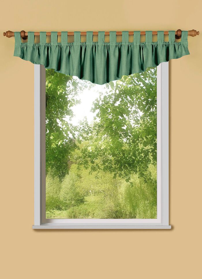 Querbehang mit Schlaufen und Universalschienenband GR&Uuml;N