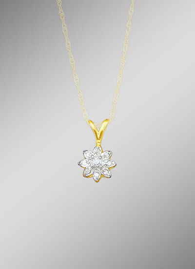 Anh&auml;nger mit Brillant und Diamanten 