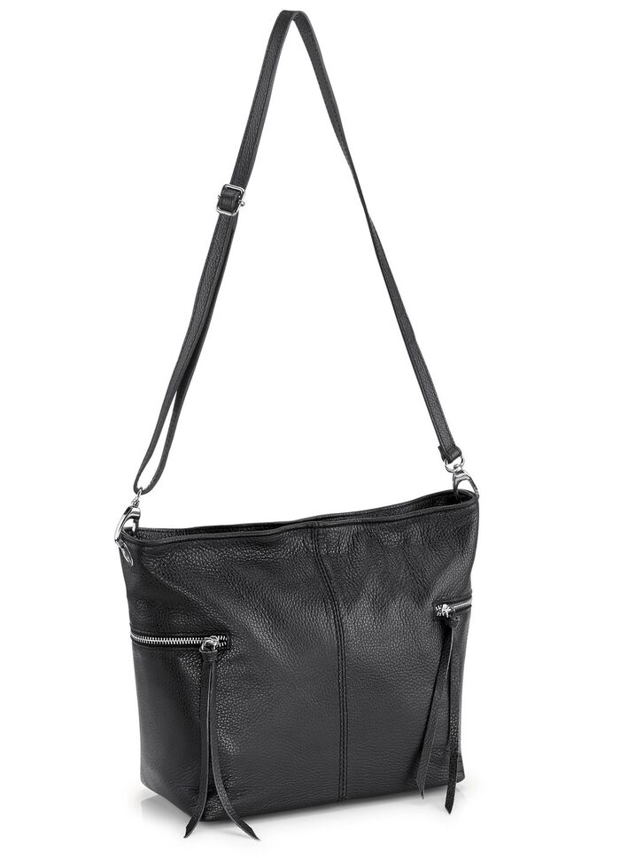 Tasche aus genarbten Kalb-Nappaleder SCHWARZ