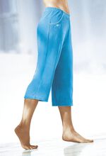 Caprihose mit dekorativer Schmucksteinzier TÜRKIS