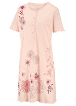 Zweierpack Nachthemden mit Knopfleiste und gebogten Abschl&uuml;ssen 