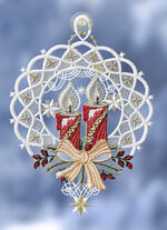 Fensterbilder aus Plauener Spitze BUNT