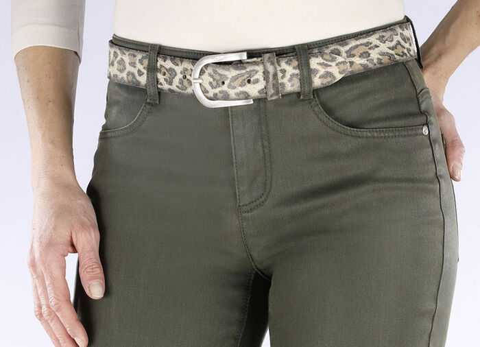 Ledergürtel im Leoprint BEIGE-BRAUN