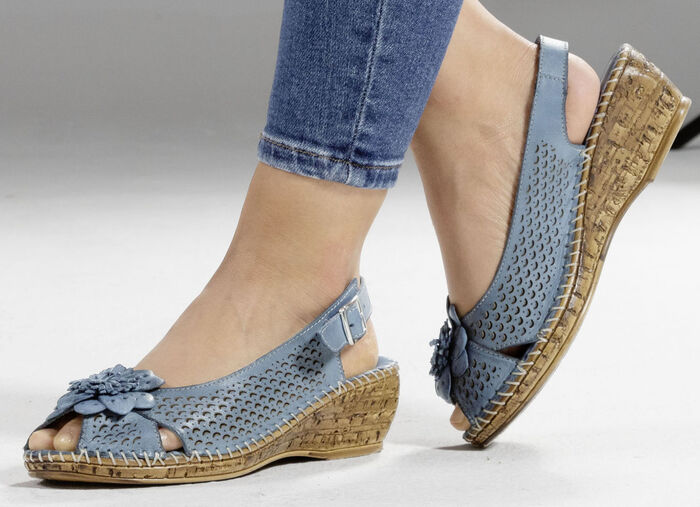 Gemini Sandalette mit Lederblüte JEANS
