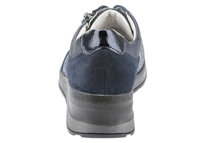 Waldläufer, bequeme Damen-Schnürschuhe, Weite H, mit herausnehmbarem Fußbett DUNKELBLAU