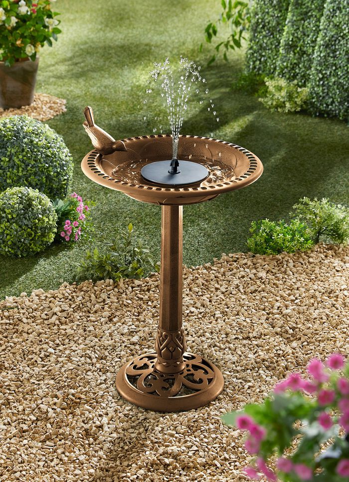 Vogelbad mit Springbrunnen BRONZE