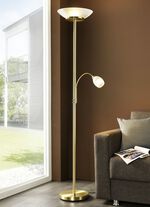 Deckenfluter mit Lesearm MESSING