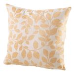 Kissenbezug mit h&uuml;bschem Bl&auml;ttermotiv WEISS-GOLD