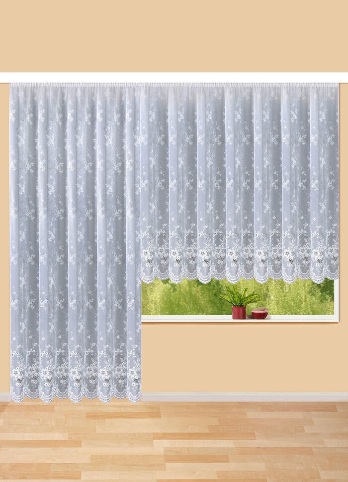 Store mit Plauener Stickerei und Universalschienenband WEISS