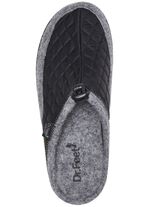 Pantoffel mit elastischer Zugkordel SCHWARZ-GRAU