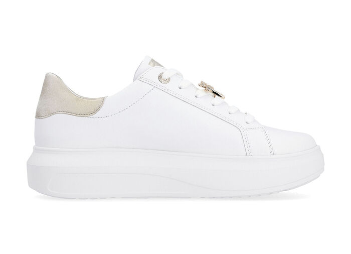 Sneaker mit Libellen-Metallschmuck WEISS-GOLD