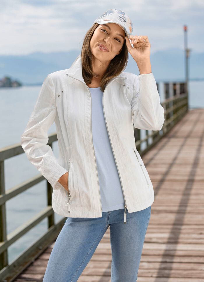 Jacke mit Rei&szlig;verschlusstaschen CREME