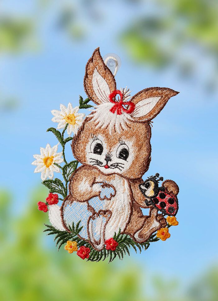 Fensterbild aus echter Plauener Spitze 