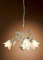 Pendelleuchte mit Gestell aus Eisen CREME-GR&Uuml;N