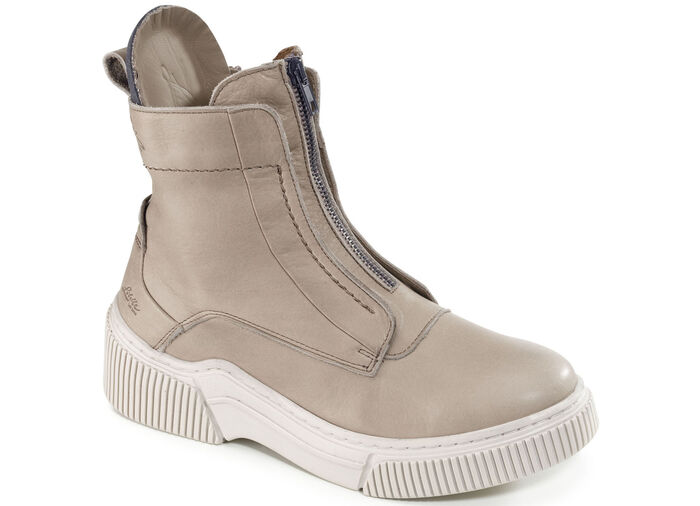 Libelle Bootie aus Nappaleder mit Zier-Reißverschluss TAUPE