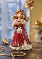 Engel mit Weihnachtsbaumkugel BORDEAUX