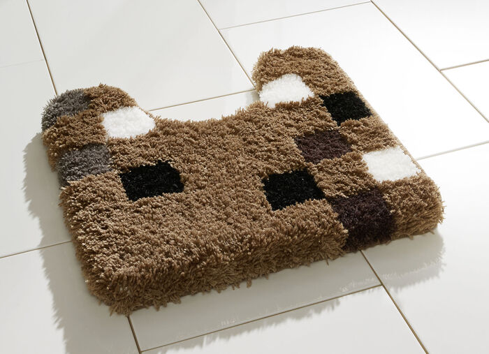 Badgarnitur mit latexierter, rutschhemmender R&uuml;ckseite BRAUN