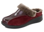 ELENA EDEN, warme Damen-Hausschuhe, Weite H, mit Lammfell BURGUND