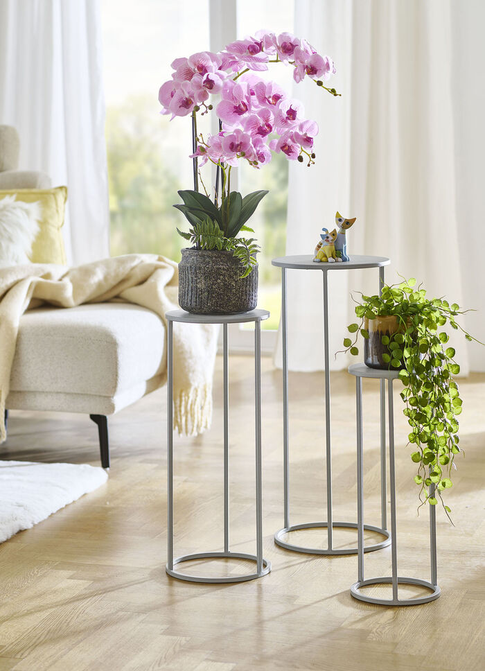 Blumensäule, 3er-Set, mit pulverbeschichtetem Stahlrohrgestell 