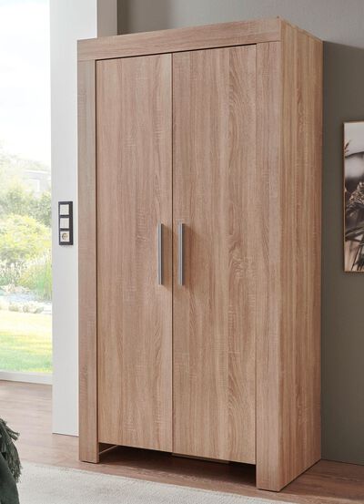 Schrank mit Griffen in Aluminium-Optik 