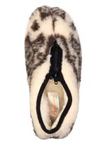 Warme Damen-Hausschuhe, mit Rei&szlig;verschluss ECRU-BRAUN