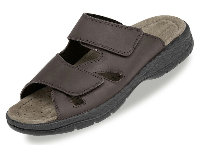 GINO GALANTE Pantolette aus schattiertem Rindleder MOKKA