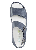 Waldl&auml;ufer Sandale mit Metallschmuck mit Glitzersteinchen STAHLBLAU