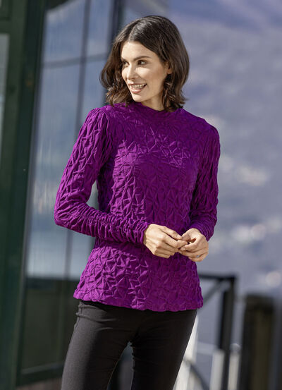 Shirt mit Stehkragen in 2 Farben 