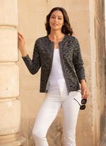 Blusenjacke mit Glanz-Besatz 