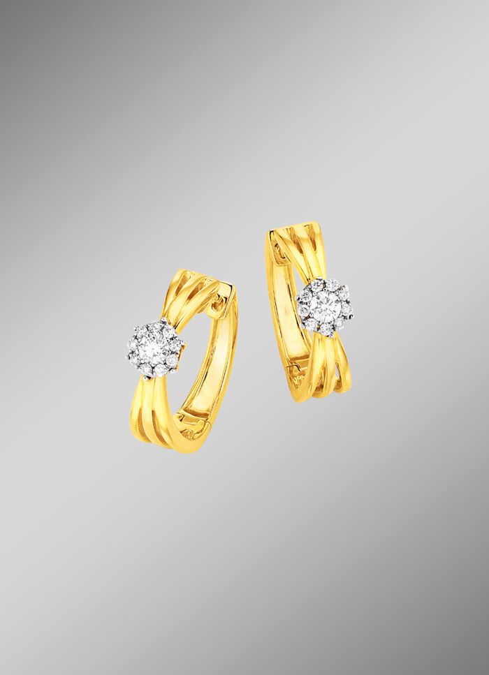 Durchbrochene Klappcreolen mit 20 Brillanten 