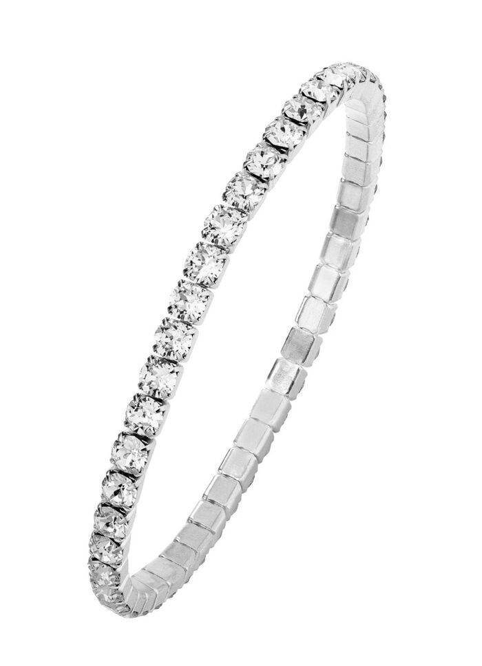 Armband aus Edelstahl mit weißen Kristallen 