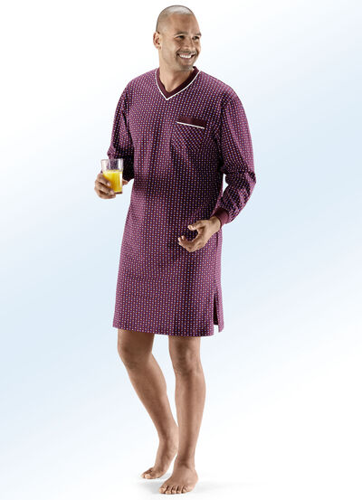 Nachthemd mit V-Ausschnitt, aufgesetzte Brusttasche 