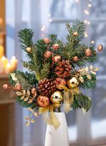 Tannenzweig, 2er-Set, mit goldfarbenen Kugeln und &Auml;pfeln 