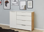 Kommodenserie mit Griffen in Chrom-Optik EICHE-WEISS