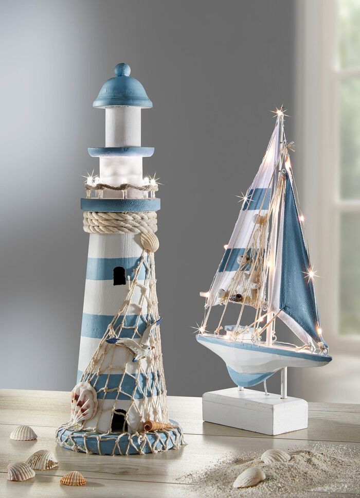 Maritime LED-Dekoration aus Holz 