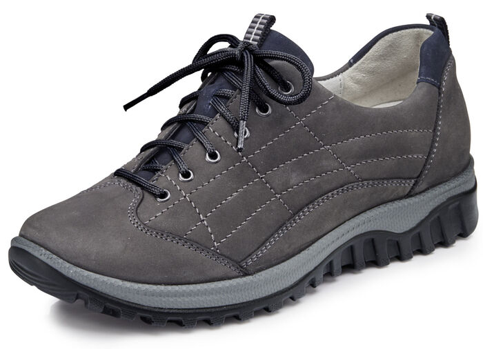 Waldläufer Schnürschuh aus hochwertigem Leder GRAFIT