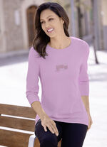 Shirt mit Flatlock-Naht in 2 Farben FLIEDER