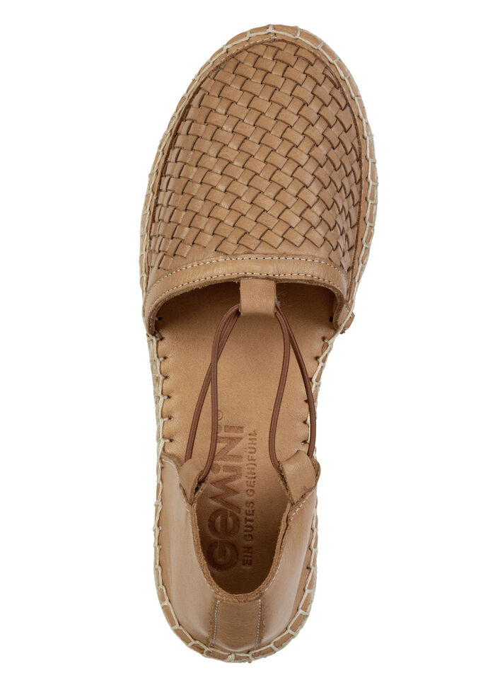 Gemini, trendige Damen-Slipper, Weite G, aus Leder COGNAC