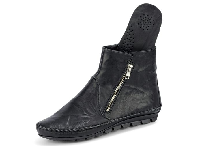 Gemini, bequeme Damen-Stiefeletten, Weite G, mit herausnehmbarem Fu&szlig;bett SCHWARZ